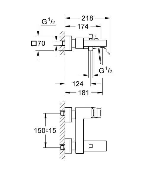Змішувач для ванни Grohe Eurocube (23140000)