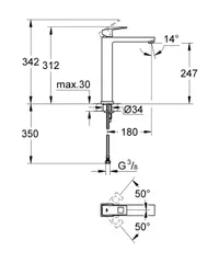 Змішувач на стільницю для раковини XL-розміру Grohe Eurocube (23406000)