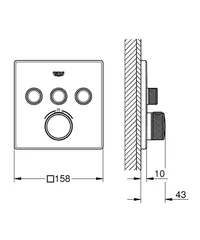 Термостат прихованого монтажу на 3 споживача Grohe Grohtherm SmartControl (29126000)