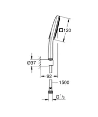 Душовий набір з тримачем, 3 режими струменя Grohe Rainshower SmartActive (26589000)