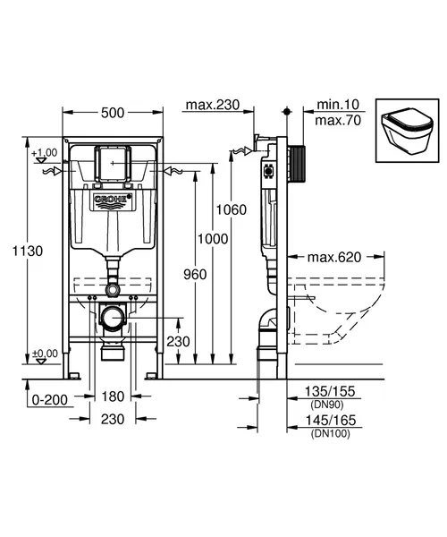 Інсталяція для унітазу Grohe Rapid SL (38536001)