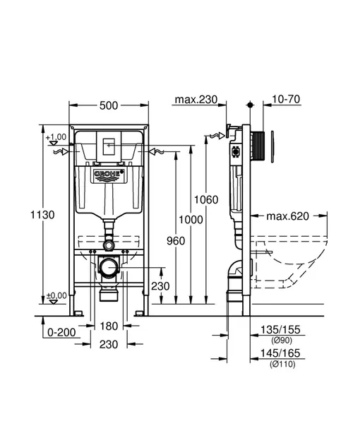 Система інсталяції для унітазу 3 в 1 Grohe Rapid SL (38772001)