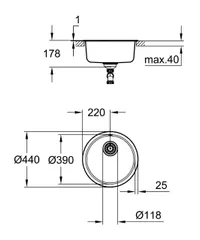 Мийка для кухні із нержавіючої сталі Grohe K200 (31720SD0)