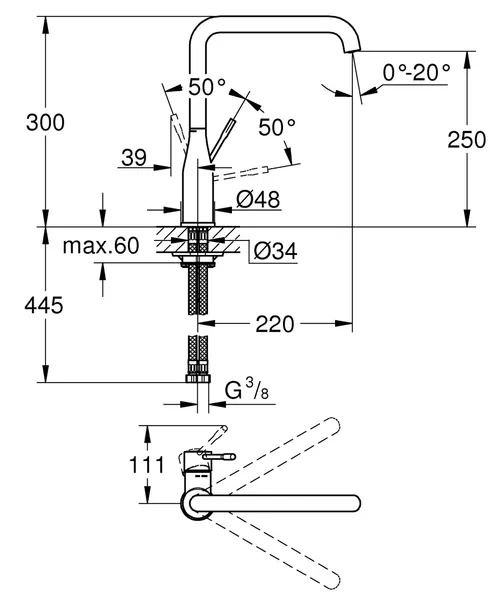Змішувач для кухні Grohe Essence New (30269000)
