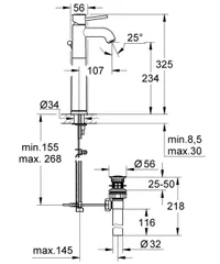 Змішувач на стільницю для раковини XL-розміру Grohe BauClassic (32868000)