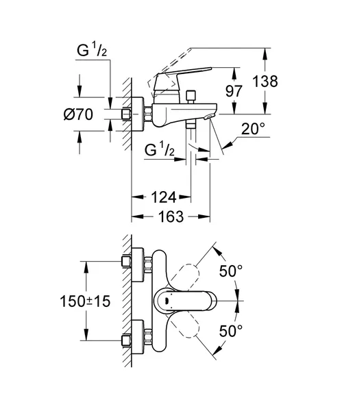 Змішувач для ванни Grohe Eurosmart Cosmopolitan (32831000)
