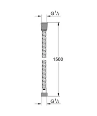 Душовий шланг 1500 Grohe Relexaflex Metal (28105000)