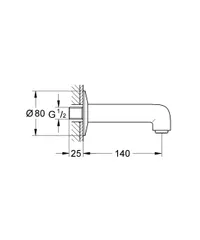 Вилив для ванни Grohe BauClassic Neutral (13258000)