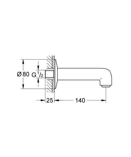 Вилив для ванни Grohe BauClassic Neutral (13258000)