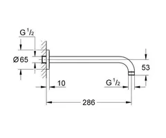 Душовий кронштейн Grohe (286 мм) (28576000)