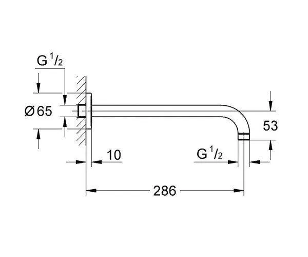 Душовий кронштейн Grohe (286 мм) (28576000)