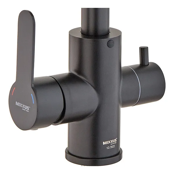 Змішувач для кухні Mixxus DAX-021-G Black  (нерж. сталь) з вих.для пит.води (MI6078)