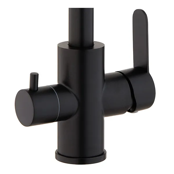 Змішувач для кухні Mixxus DAX-021-G Black  (нерж. сталь) з вих.для пит.води (MI6078)