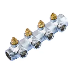 Колектор для теплої підлоги Koer KR.1127-4 - 1"x4 - 3/4 Ways (євроконус-площина) (KR4948)
