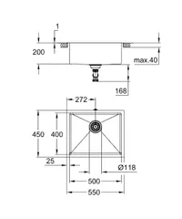 Мийка для кухні із нержавіючої сталі Grohe K700U (31574SD1)