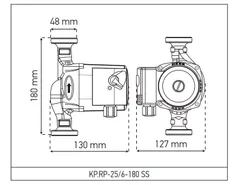 Рециркуляційний насос Koer KP.RP-25/6-180 SS (з гайками) (KP2795)