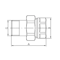 Згін американка прямий, без нікелю Koer KR.341.WN - 1/2" (KR4736)