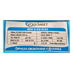 Насос дренажний Vodomet QDX 6-22-0.55 (корп.алюміній) (VO4189)