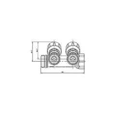 Колектор з регулюючими вентилями на 2 вих. Roho R809-02 - 3/4"x3/4" EK (RO0249)