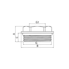 Футорка з ущільнювальним кільцем Koer KF.F0610-R - 1"x1/2" (KR5047)
