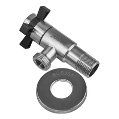 Кран для підключення сантехприладів Zerix VAL-09-1/2x1/2 з нерж.сталі SUS304 (ZX5102)