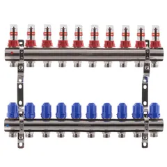 Колекторний блок з витратомірами Koer KR.1110-10 1"x10 ways (KR2647)