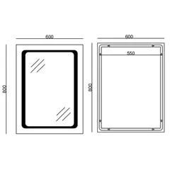 Дзеркало Mixxus TWEE MR09-80x60-Reverse з Led Touch, Anti-fog, димером, регулятором яскравості (MI6660)