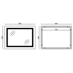 Дзеркало Mixxus STYLE MR13-80x60-Reverse з Led Touch, Anti-fog, димером, регулятором яскравості (MI6666)