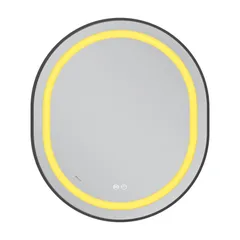 Дзеркало Mixxus Premium ELLIPSE MV05-80x70-Reverse BLACK з Led Touch, Anti-fog, димером (3-6,5kK) (MP6646)