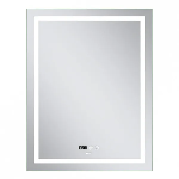 Дзеркало Mixxus Premium FLASH MR21-70x90 з Led Touch, Anti-fog, димером, регулятором яскравості, годинником (MP6618)