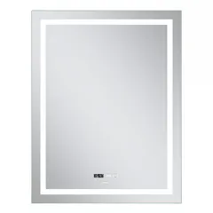 Дзеркало Mixxus Premium FLASH MR21-60x80 з Led Touch, Anti-fog, димером, регулятором яскравості, годинником (MP6617)