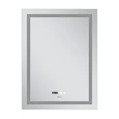 Дзеркало Mixxus Premium FLASH MR21-60x80 з Led Touch, Anti-fog, димером, регулятором яскравості, годинником (MP6617)