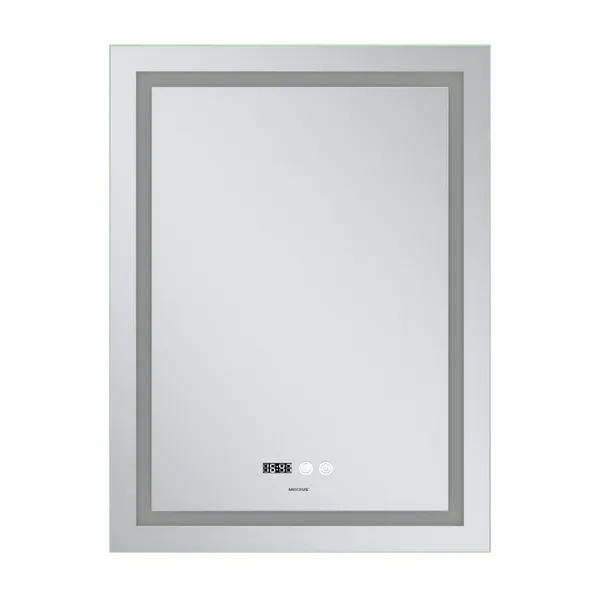 Дзеркало Mixxus Premium FLASH MR21-60x80 з Led Touch, Anti-fog, димером, регулятором яскравості, годинником (MP6617)