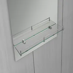 Дзеркало настінне Zerix LAGUNA MRZ03-50x70x11 прямокутне з дугоподібним верxом та полицею (ZX5622)