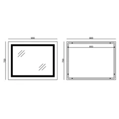 Дзеркало Mixxus WARM MR12-90x70-Reverse з Led Touch, Anti-fog, димером, регулятором яскравості (MI6675)