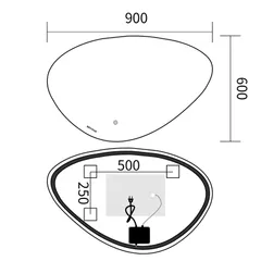 Дзеркало Mixxus Premium DIVERSE MA01-90x60-Reverse з Led Touch, Anti-fog, димером (3-6,5kK) (MP6633)