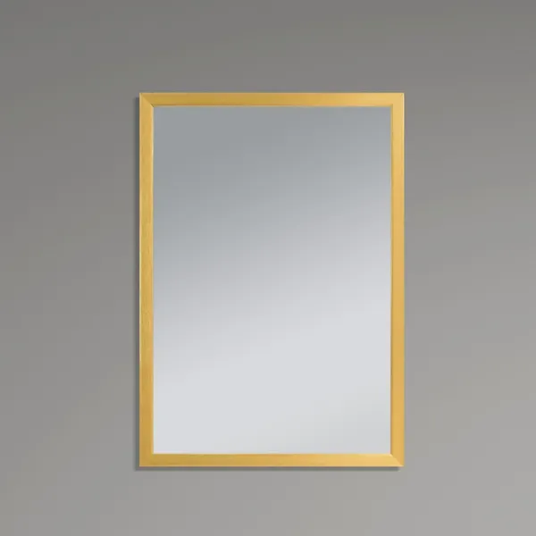 Дзеркало настінне Zerix FONTE MRZ09-70x85-Reverse GOLD прямокутне в золотій рамі (ZX5639)