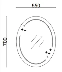 Дзеркало настінне Zerix FUSION MOZ03-55x70 овальне з декором (ZX5632)