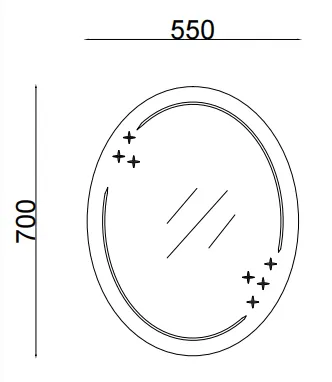 Дзеркало настінне Zerix FUSION MOZ03-55x70 овальне з декором (ZX5632)