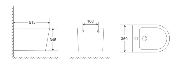 Біде підвісне Mixxus Premium Bevel-0501 515x360x345mm (MP6475)