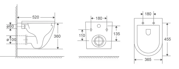 Унітаз підвісний Mixxus Premium Ellipse-0303-R 520x365x360mm, система змиву Rimless (MP6463)