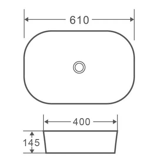 Умивальник накладний керамічний Mixxus Premium Diverse-0102 610x400x145mm (MP6486)