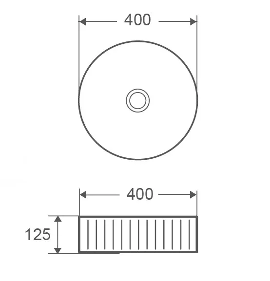 Умивальник накладний керамічний Mixxus Premium Wave-0101 400x400x125mm (MP6491)