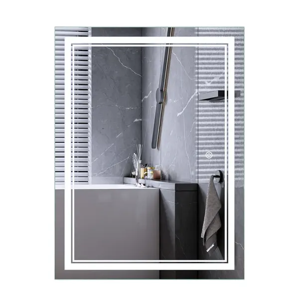 Дзеркало Mixxus Premium QUADRO MR20-80x60-Reverse з Led Touch, Anti-fog, димером, регулятором яскравості (MP6619)