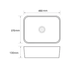 Раковина накладна Mixxus Premium QUADRO-0103 480х370х130mm (MP6514)