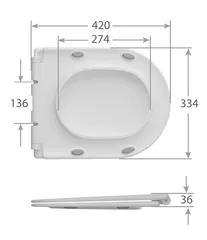 Сидіння-кришка для унітазу Mixxus SEAT COVER BEVEL-2003 з мікроліфтом 420х334х36mm (MI6691)