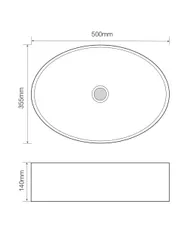 Раковина накладна Mixxus Premium BEVEL-0106 500х355х140mm (MP6546)