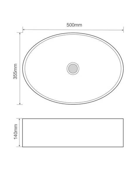 Раковина накладна Mixxus Premium BEVEL-0106 500х355х140mm (MP6546)