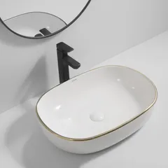 Раковина накладна Mixxus Premium ELLIPSE-0105 EDGE GOLD 600х400х150mm (MP6564)