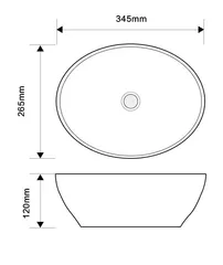 Раковина накладна Mixxus Premium ELLIPSE-0107 345х265х120mm (MP6525)